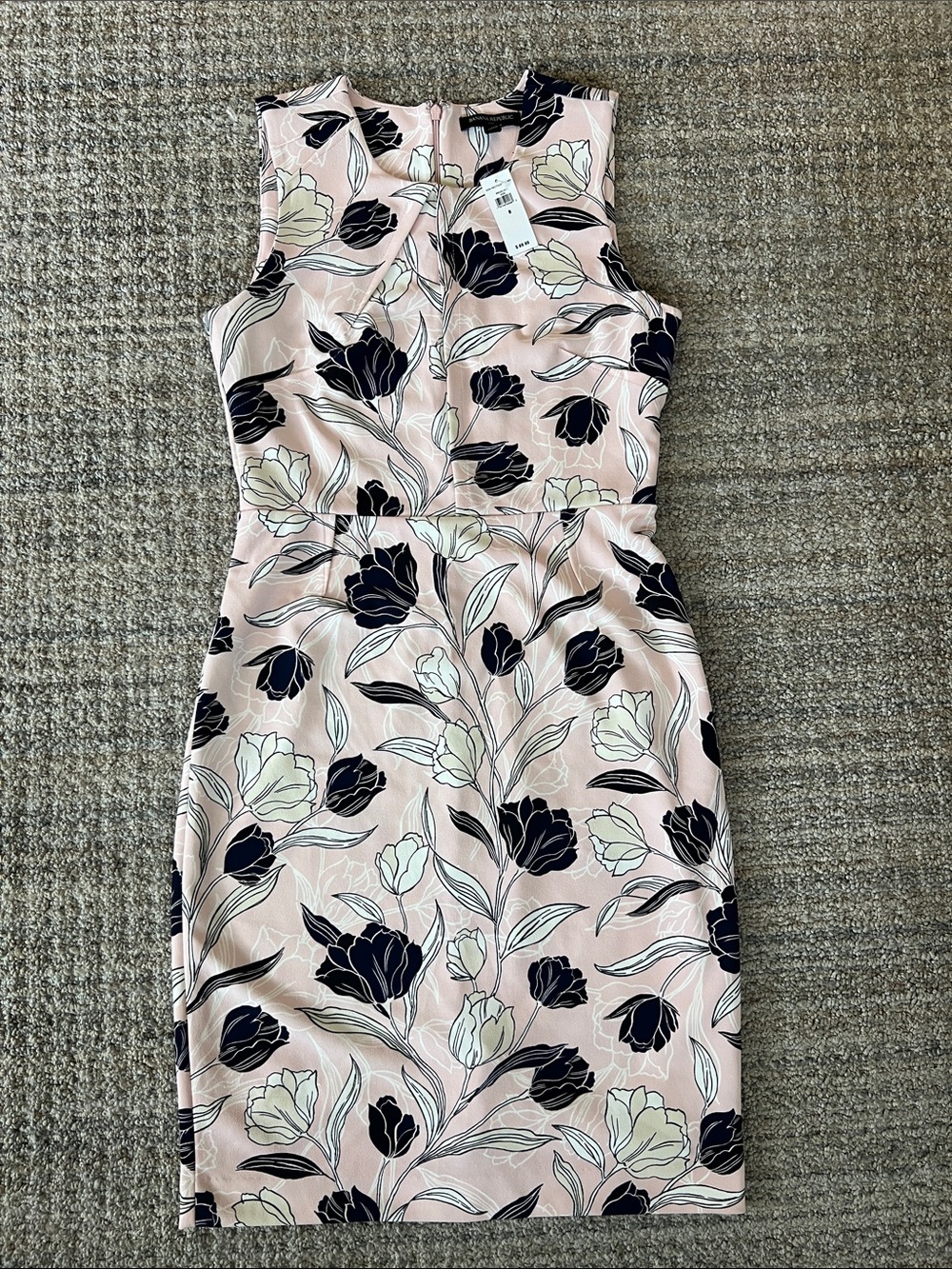 Banana Republic Pink Floral Midi Sheath Dress